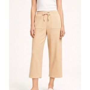 J.Crew Waffle Knit Wide Leg Lounge Pants Medium Supercozy Tan  Womens‎ Cottage